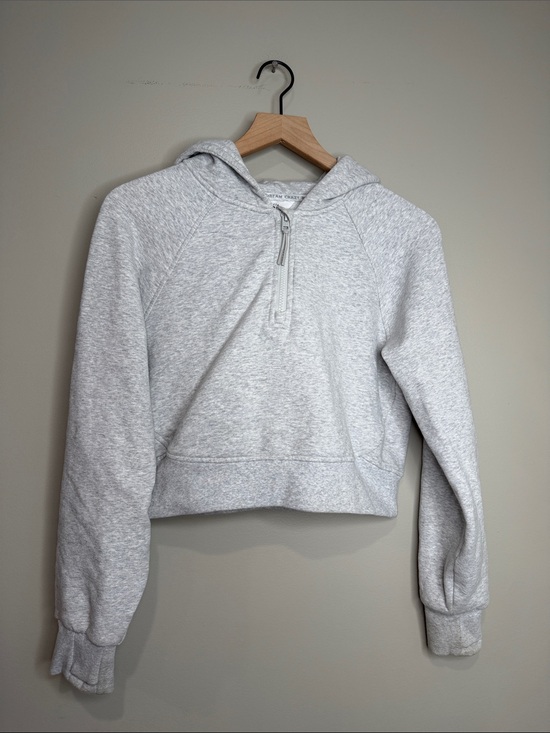 Athleta Other - Athleta Girl Cropped Quarter-Zip Hoodie Sweatshirt - Light Gray XL 14